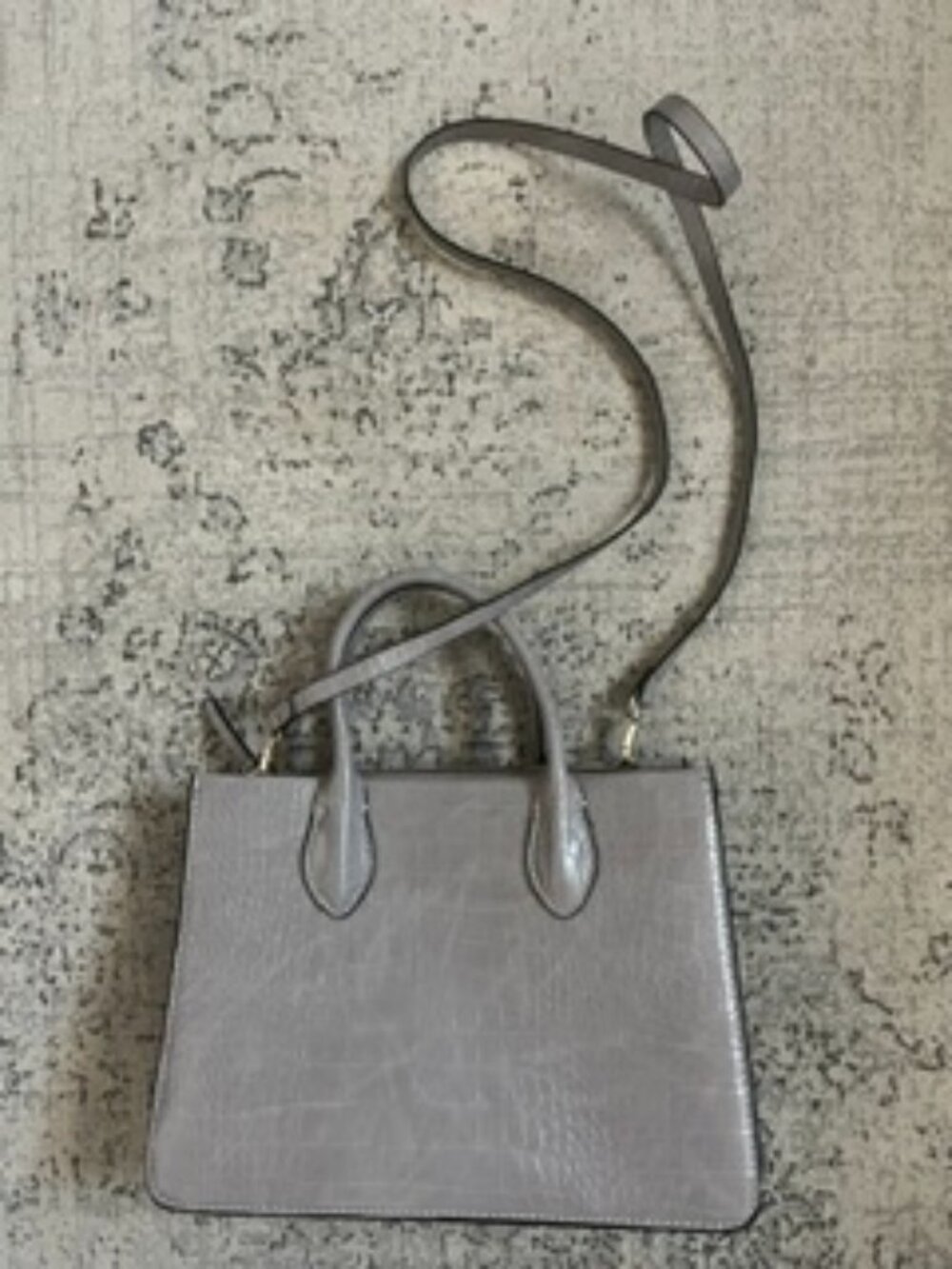 🧡3/$15 H&M Structured Faux-Leather Gray Crossbody Bag